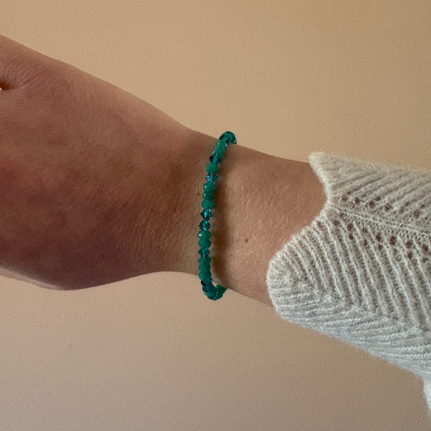 Green Gemstone Bracelet - Pale Blue/Green/Sterling Silver