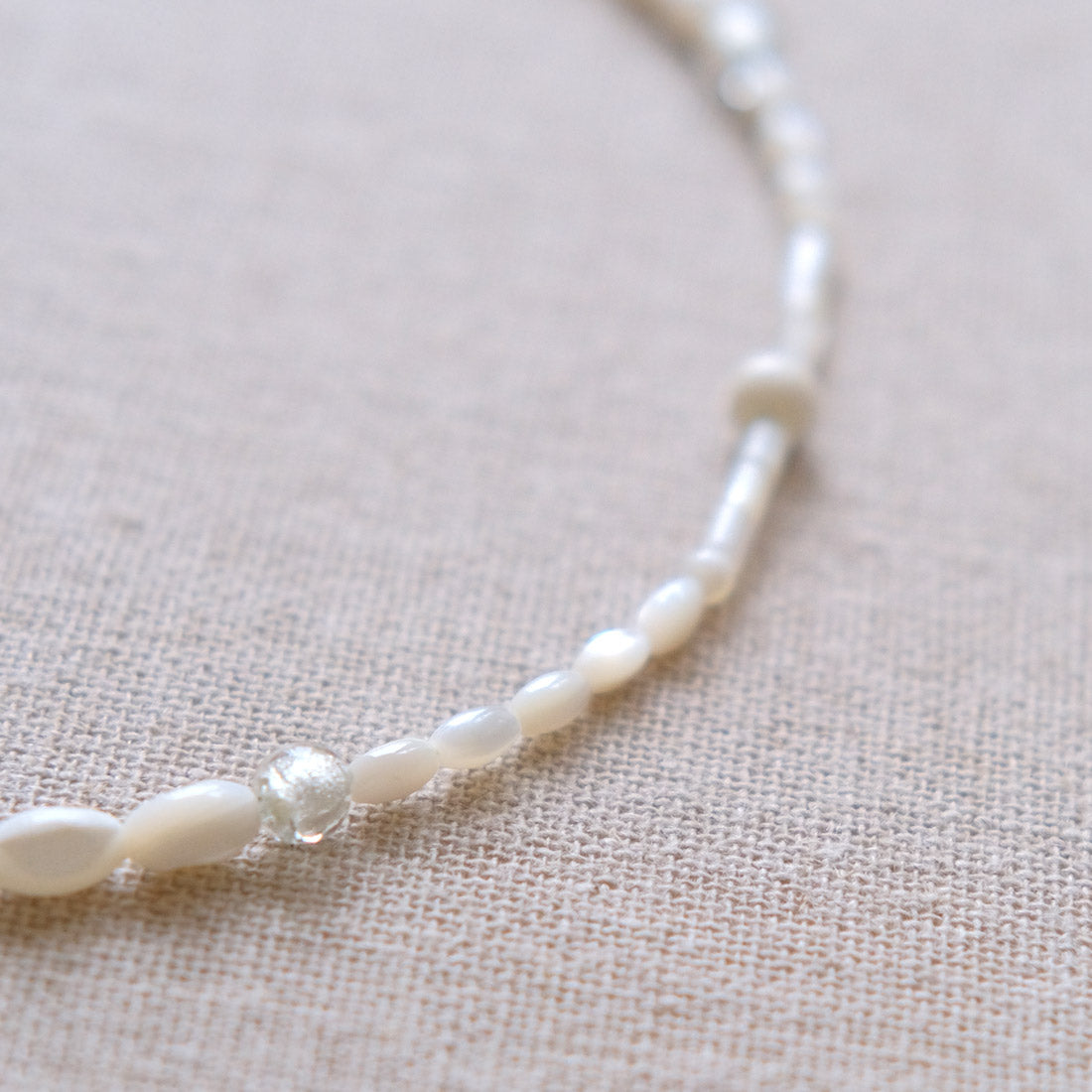 Mother Of Pearl Necklace 16 Inches - Sterling Silver
