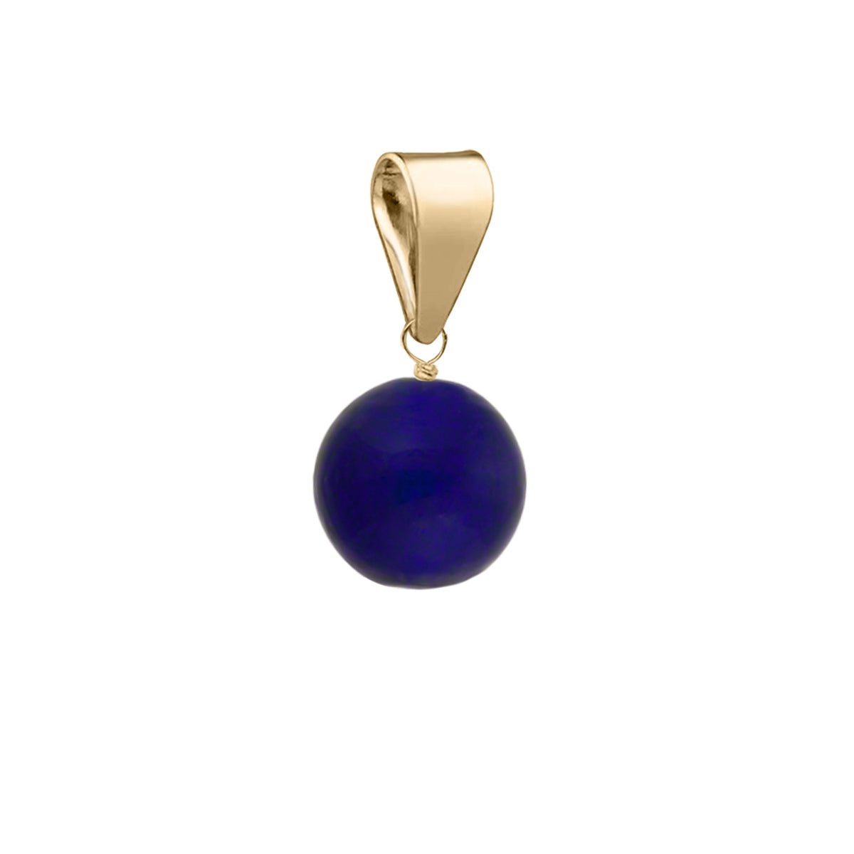 Murano Glass Pendant 8mm Round - Cobalt Blue/Gold Vermeil