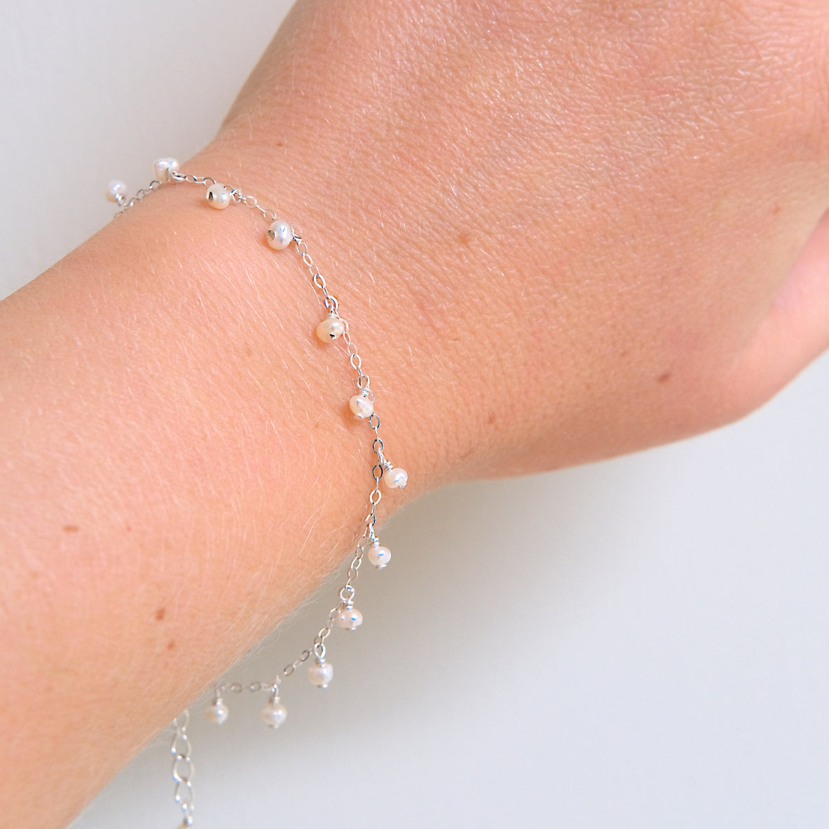 Freshwater Pearl Cascade Bracelet - Sterling Silver