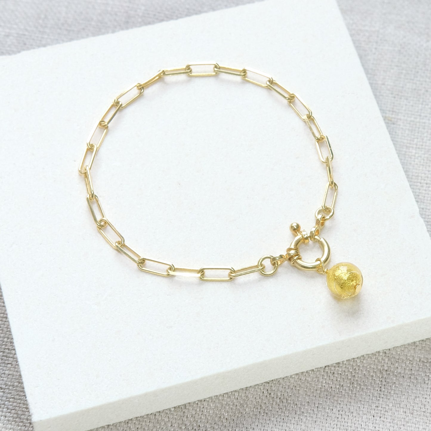 gold paperclip bracelet