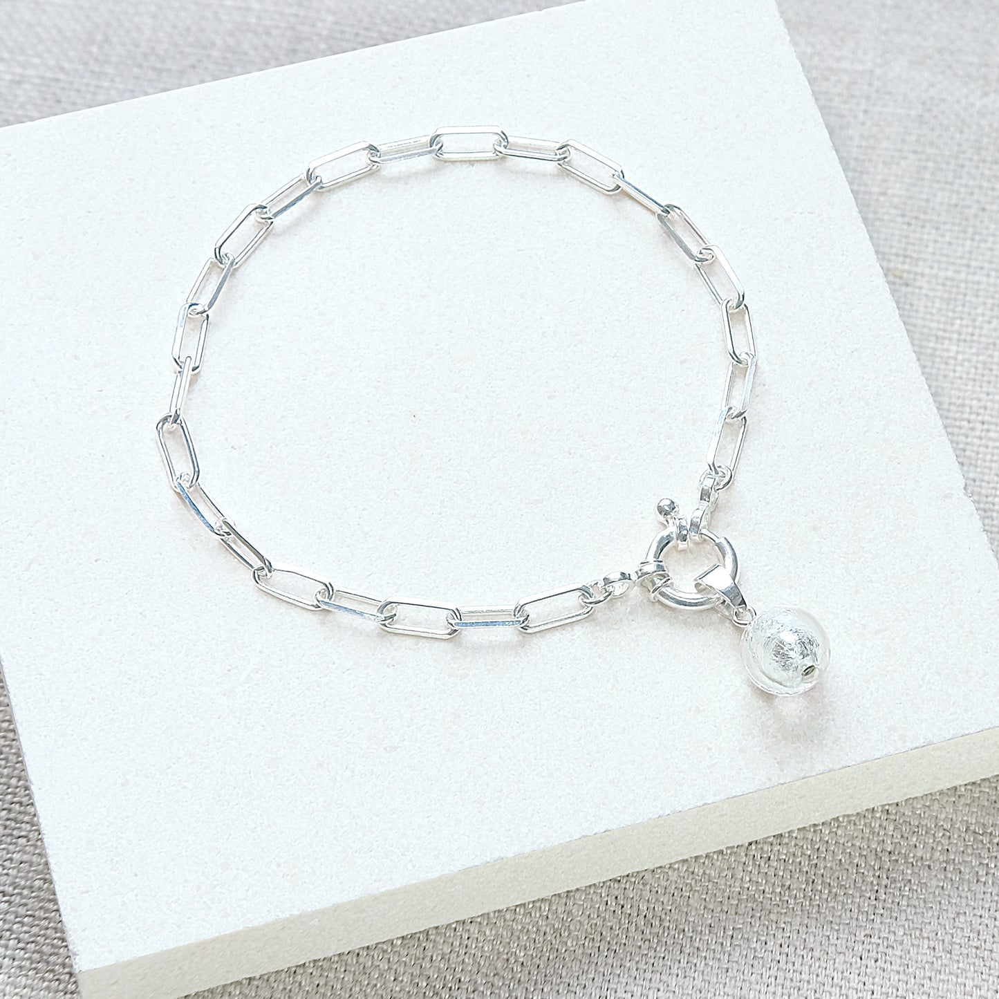 sterling silver paperclip bracelet