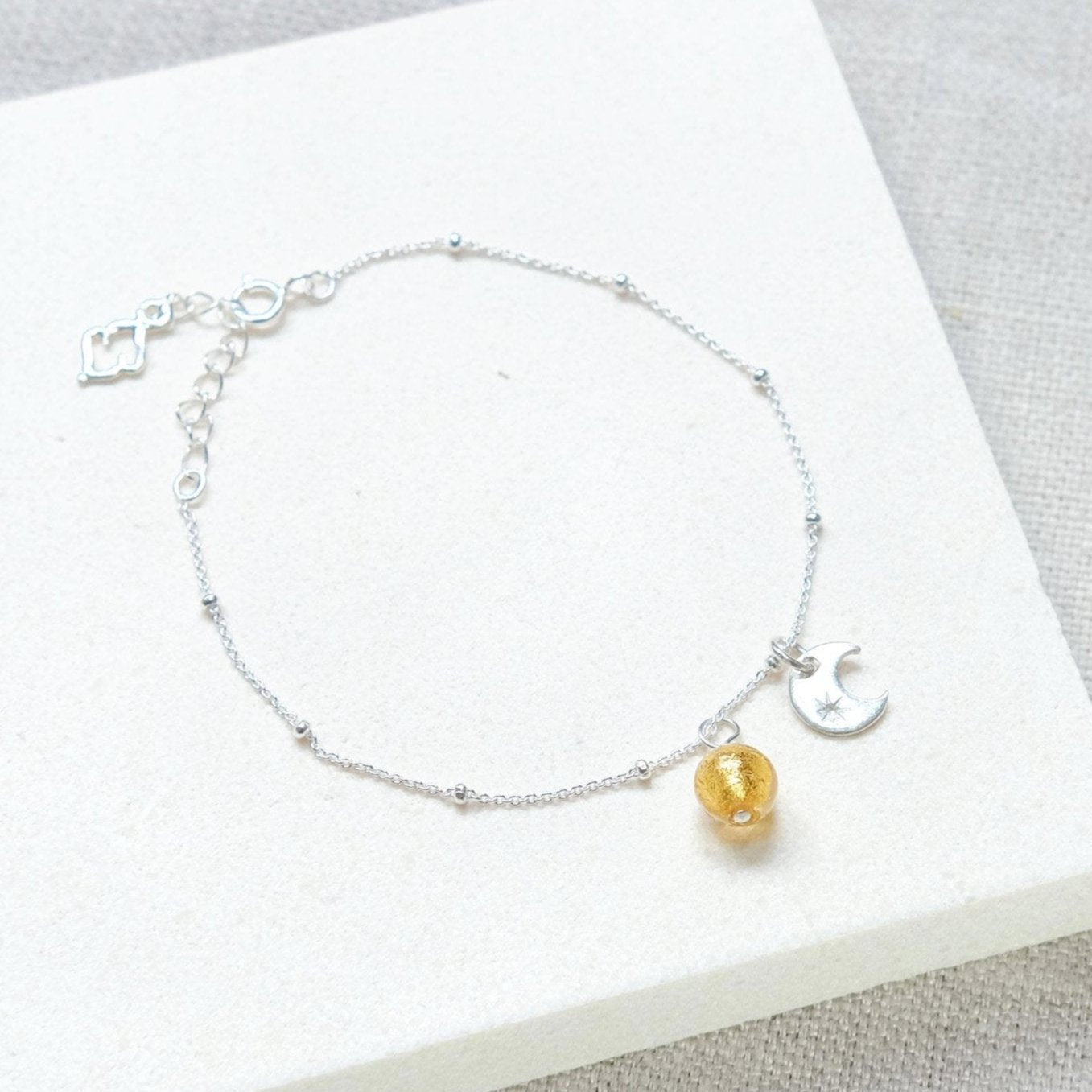 Sun and Moon Bracelet in Sterling Silver