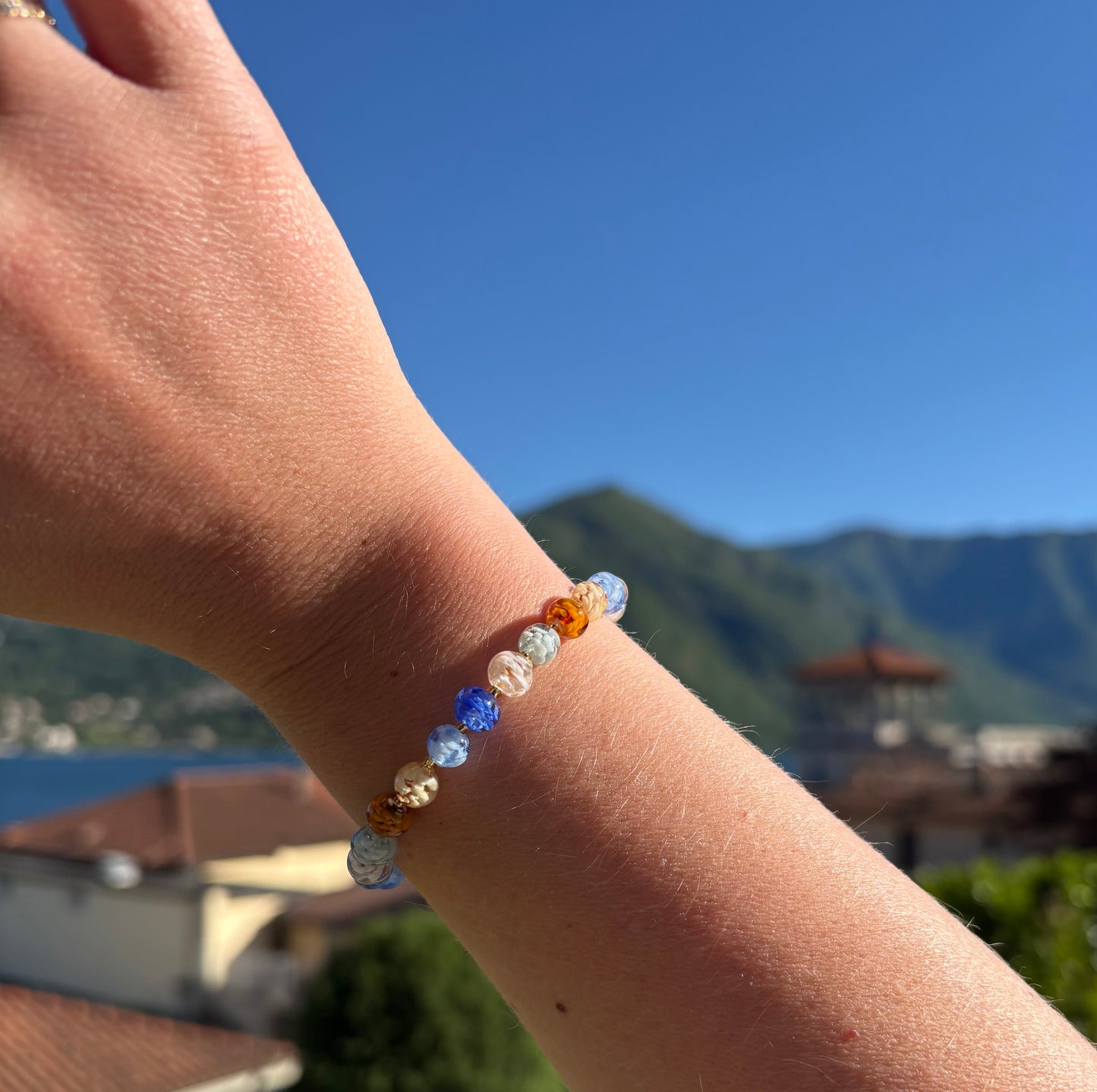 Sky Dancer Bracelet - Blue/Amber/Gold