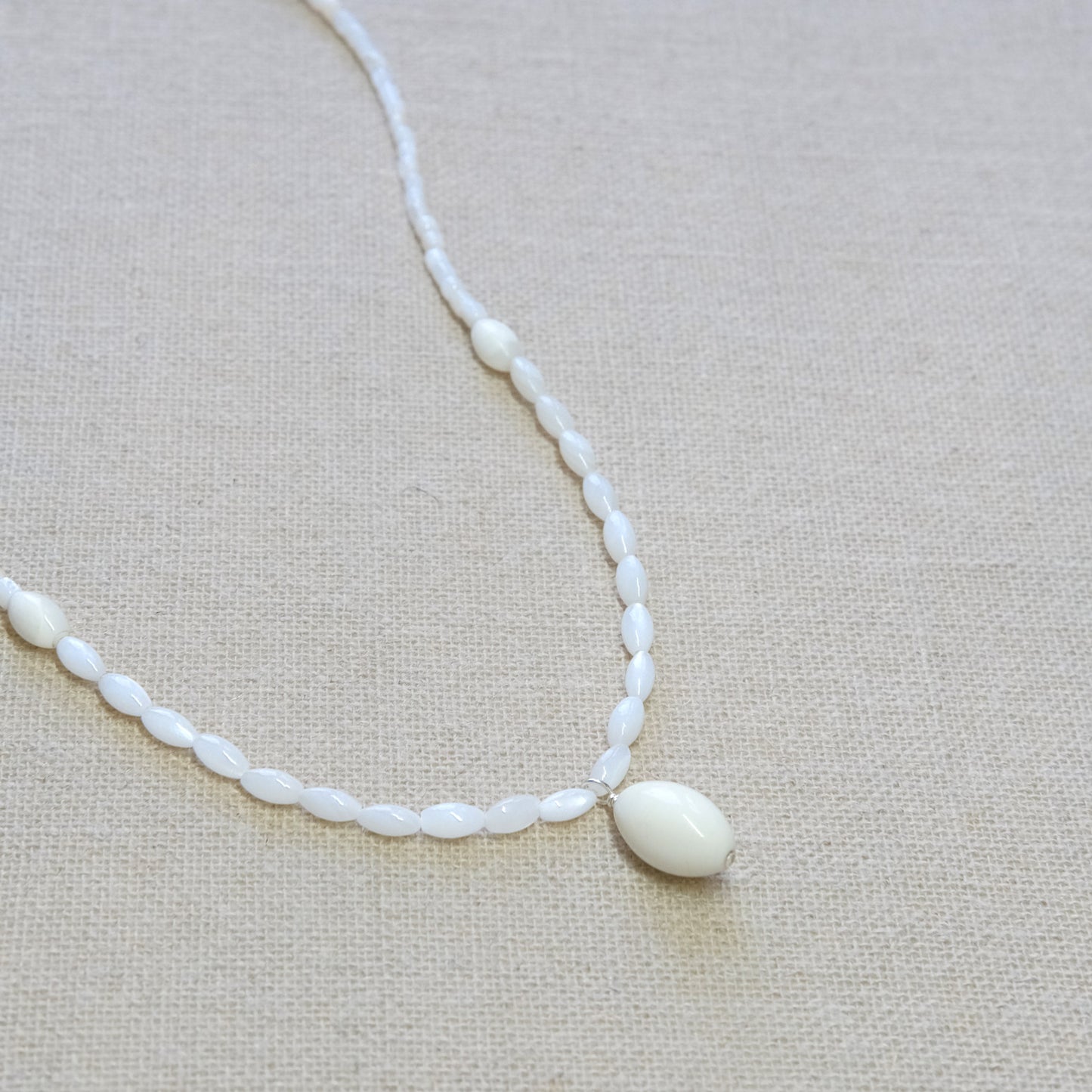 Mother Of Pearl Necklace 16 Inches - Sterling Silver