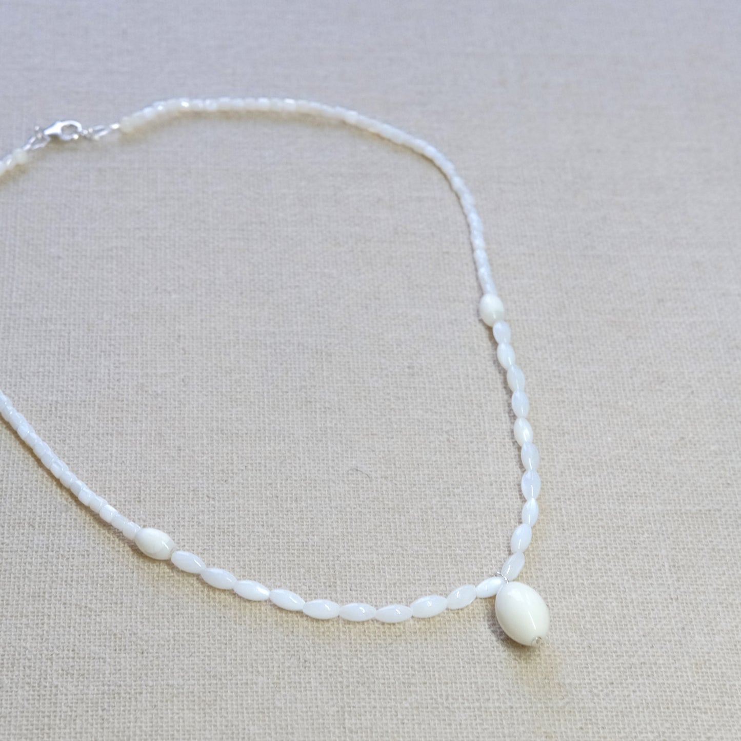 Mother Of Pearl Necklace 16 Inches - Sterling Silver