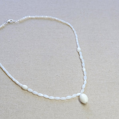 Mother Of Pearl Necklace 16 Inches - Sterling Silver