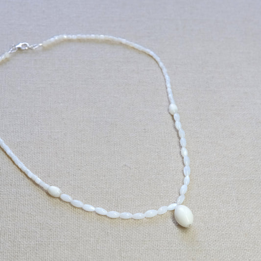 Mother Of Pearl Necklace 16 Inches - Sterling Silver