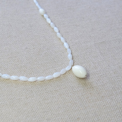 Mother Of Pearl Necklace 16 Inches - Sterling Silver