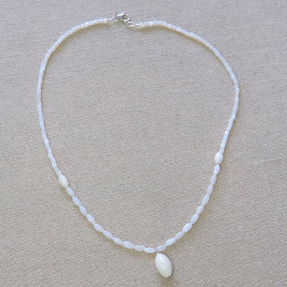 Mother Of Pearl Necklace 16 Inches - Sterling Silver