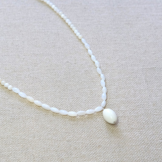 Mother Of Pearl Necklace 16 Inches - Sterling Silver 2