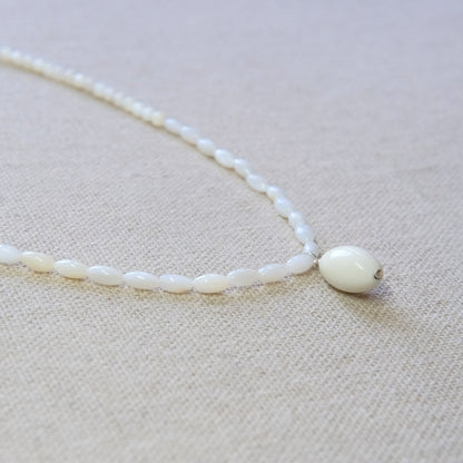 Mother Of Pearl Necklace 16 Inches - Sterling Silver 2