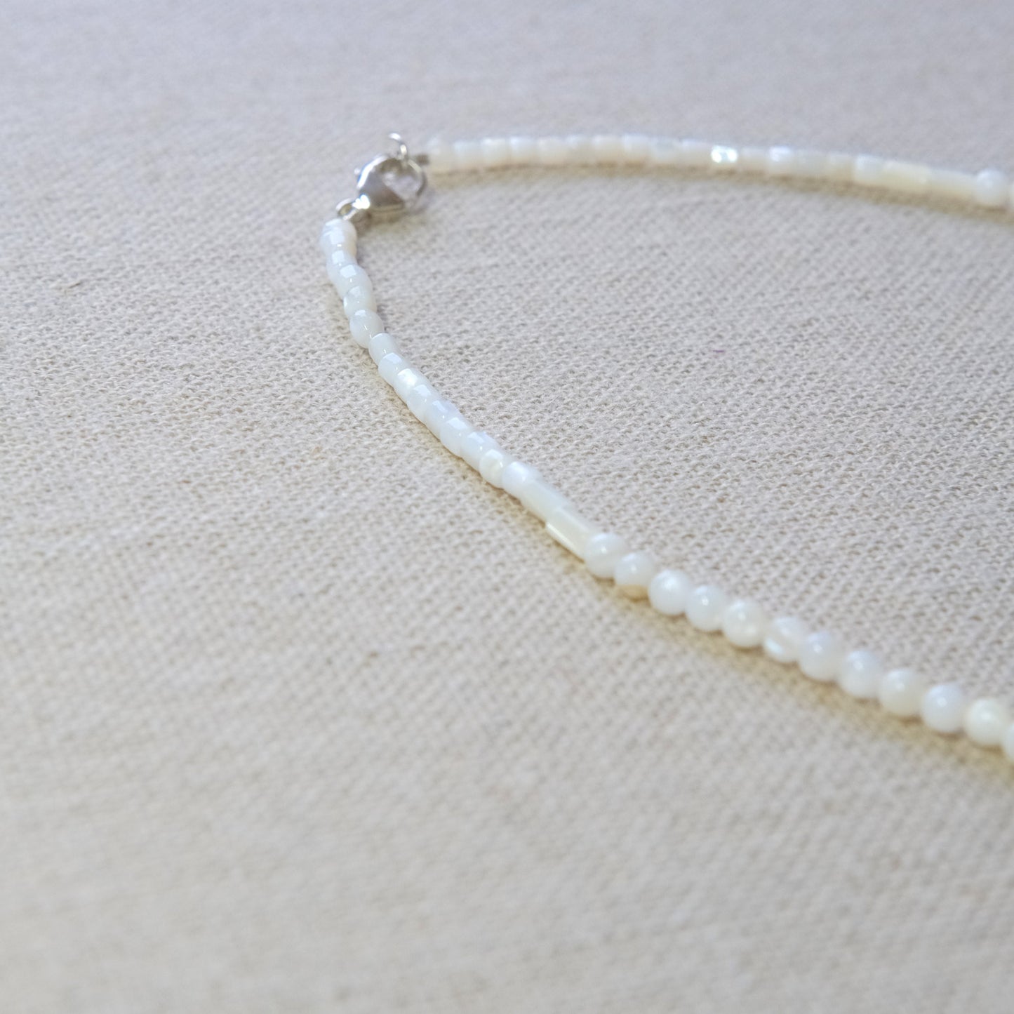 Mother Of Pearl Necklace 16 Inches - Sterling Silver 2