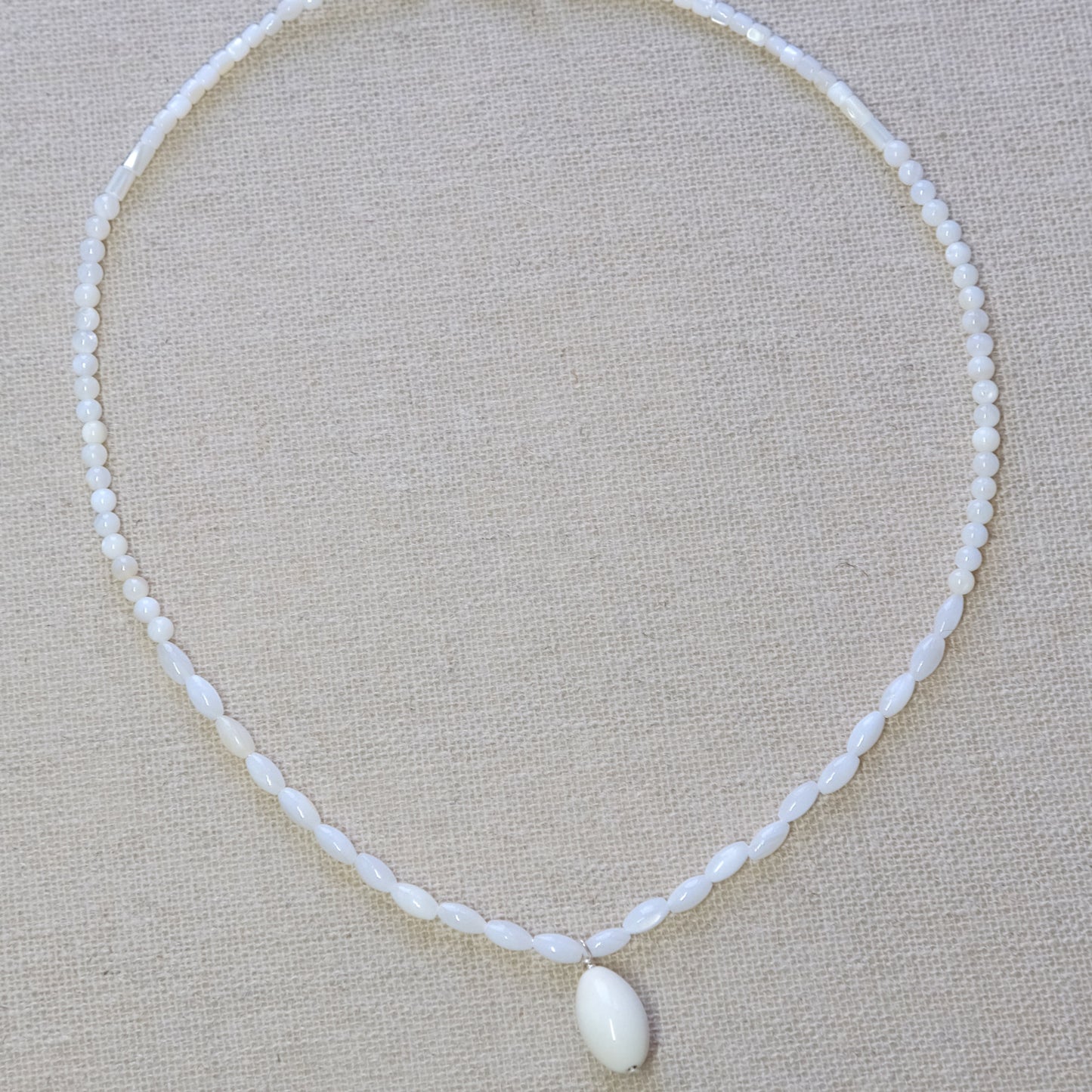 Mother Of Pearl Necklace 16 Inches - Sterling Silver 2