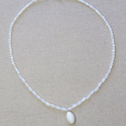 Mother Of Pearl Necklace 16 Inches - Sterling Silver 2