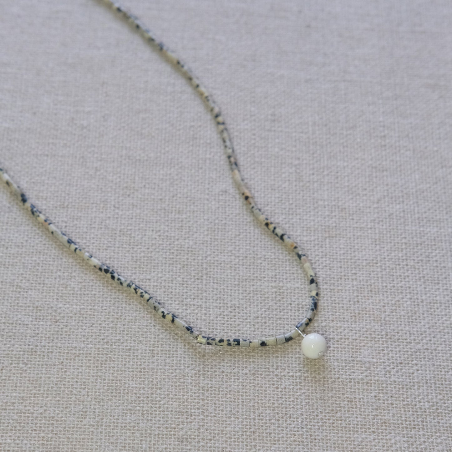 Labradorite & Murano Necklace 16 Inches - Sterling Silver