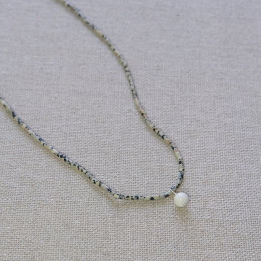 Labradorite & Murano Necklace 16 Inches - Sterling Silver