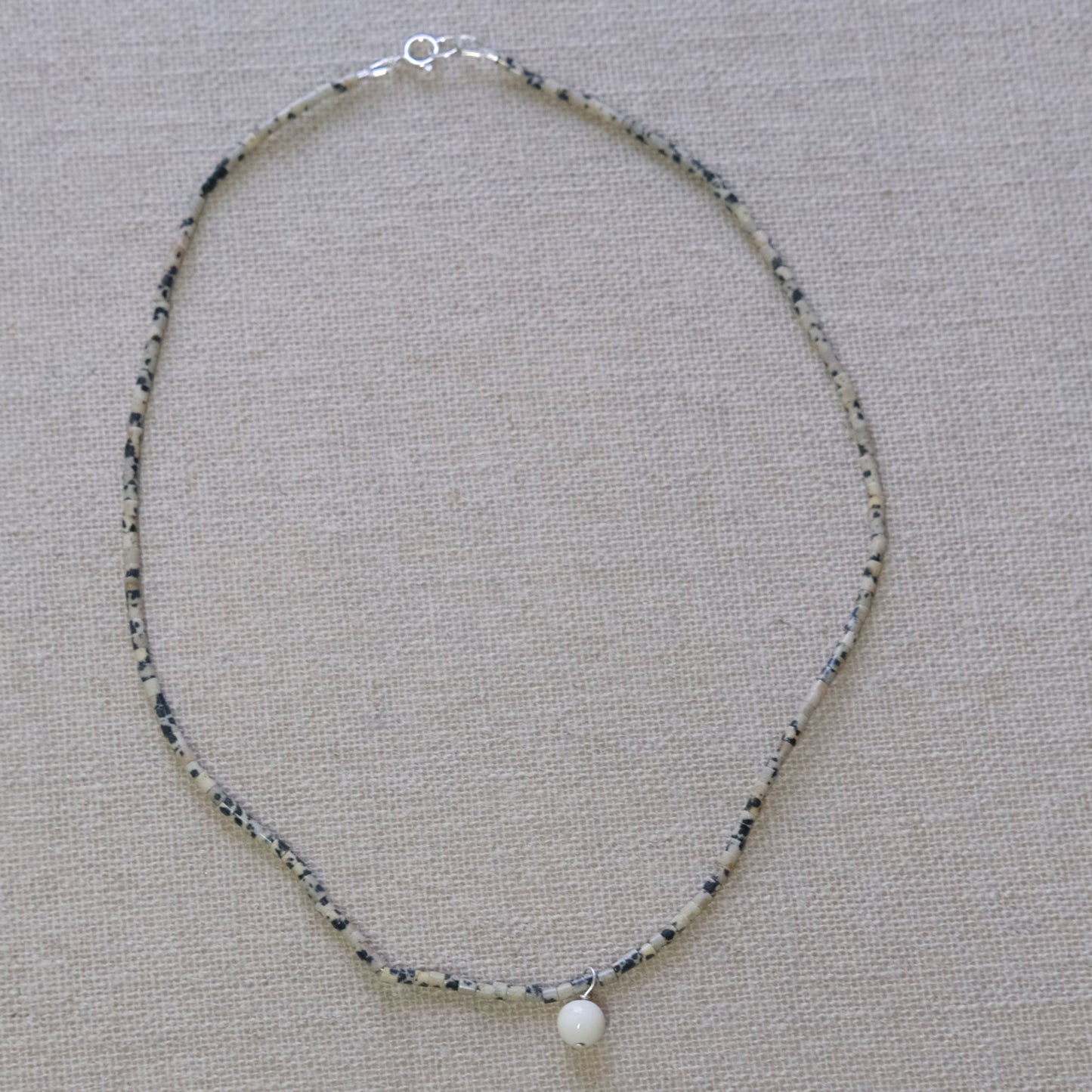 Labradorite & Murano Necklace 16 Inches - Sterling Silver