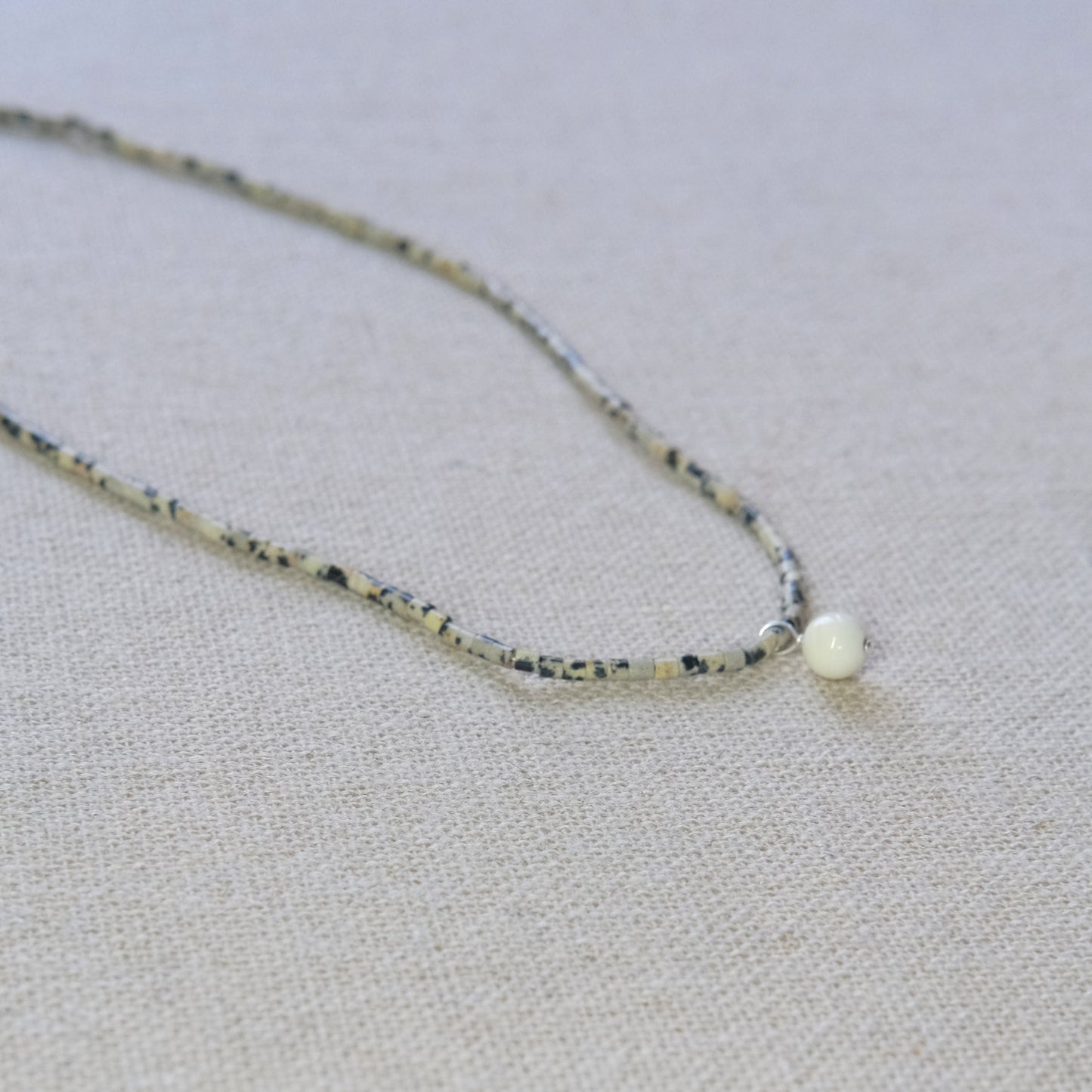 Labradorite & Murano Necklace 16 Inches - Sterling Silver