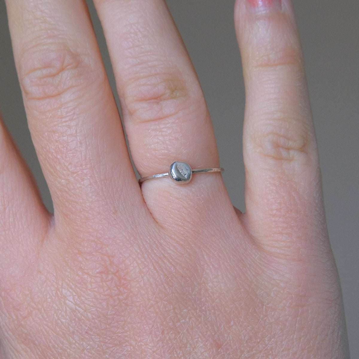 Molten Moon Ring - Various Sizes - Sterling Silver