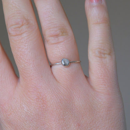 Molten Moon Ring - Various Sizes - Sterling Silver