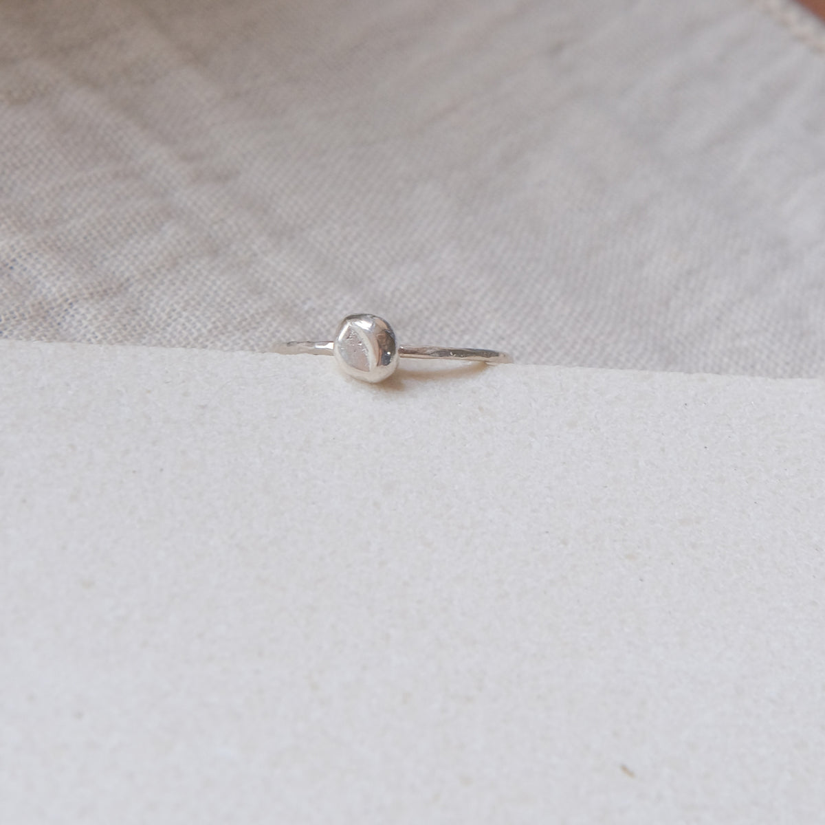 Molten Moon Ring - Various Sizes - Sterling Silver