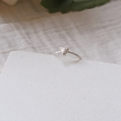 Molten Heart Ring - Size R - Sterling Silver