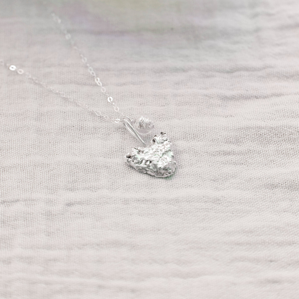 Molten Heart Necklace - Sterling Silver