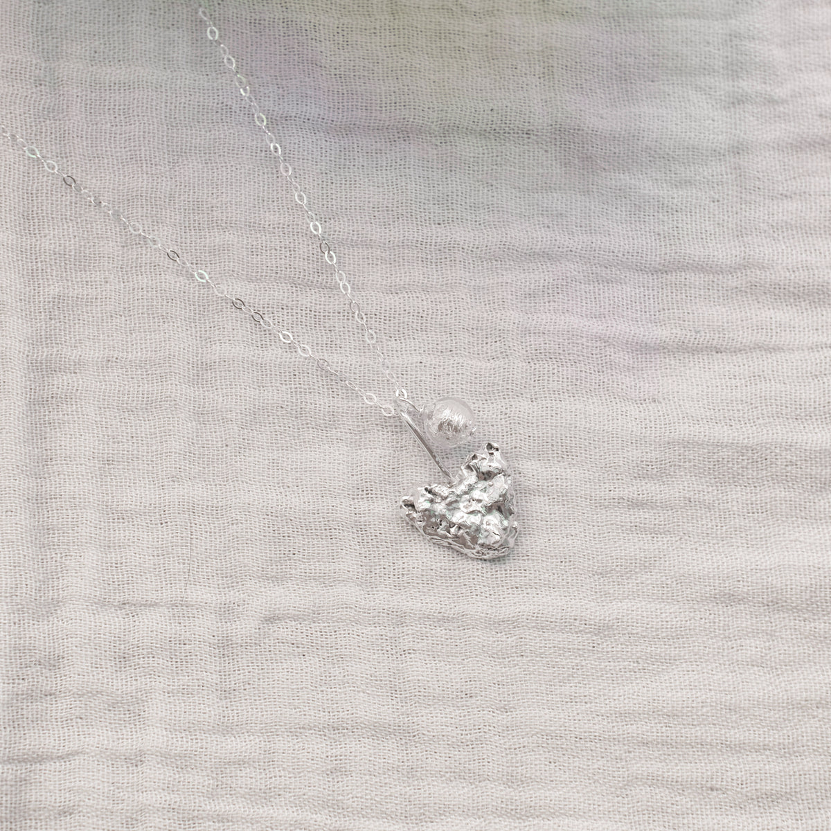Molten Heart Necklace - Sterling Silver
