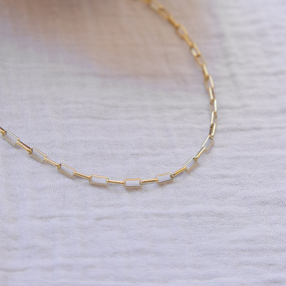 Paperclip Chain Necklace - Gold