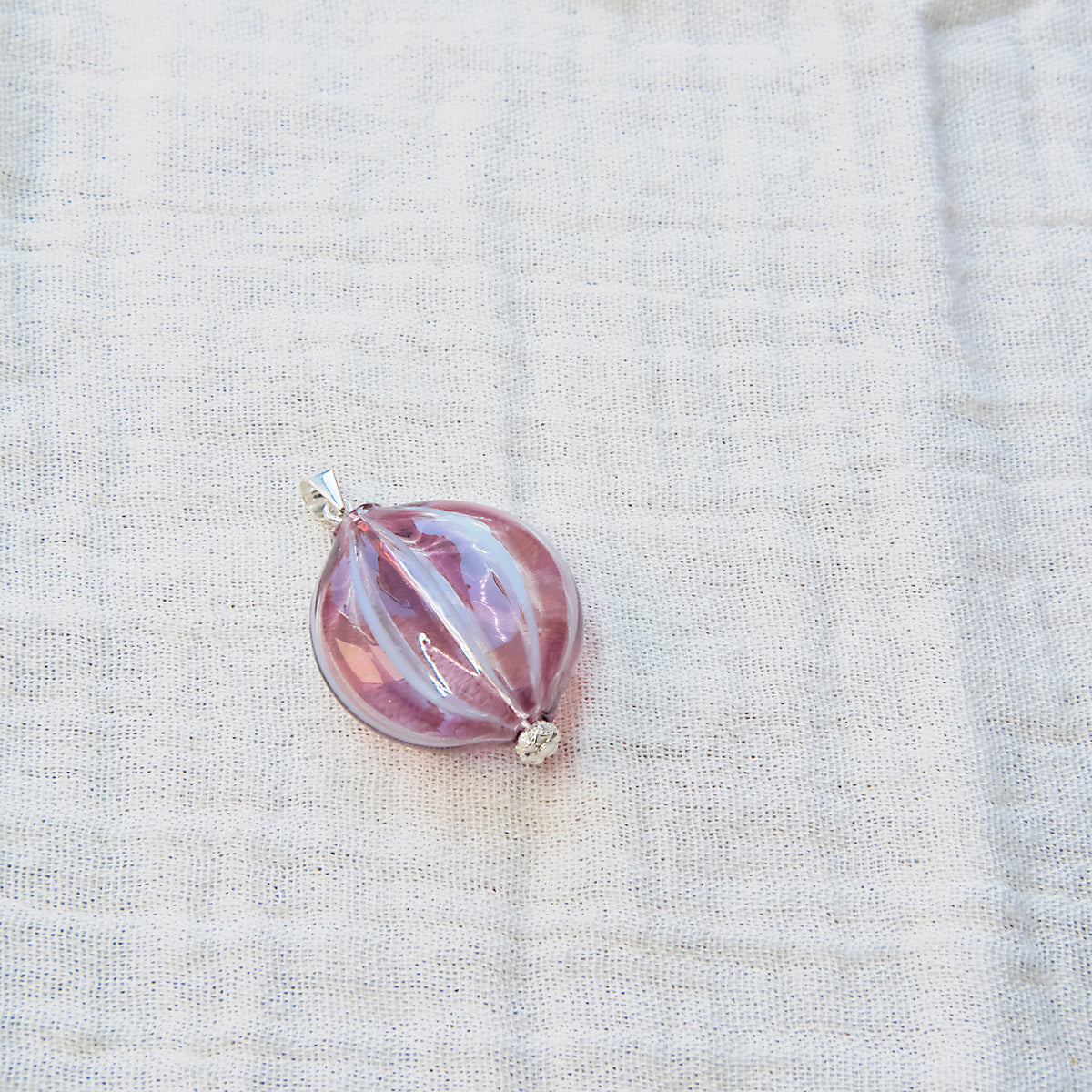 Murano Glass Blown Pendant - Sterling Silver