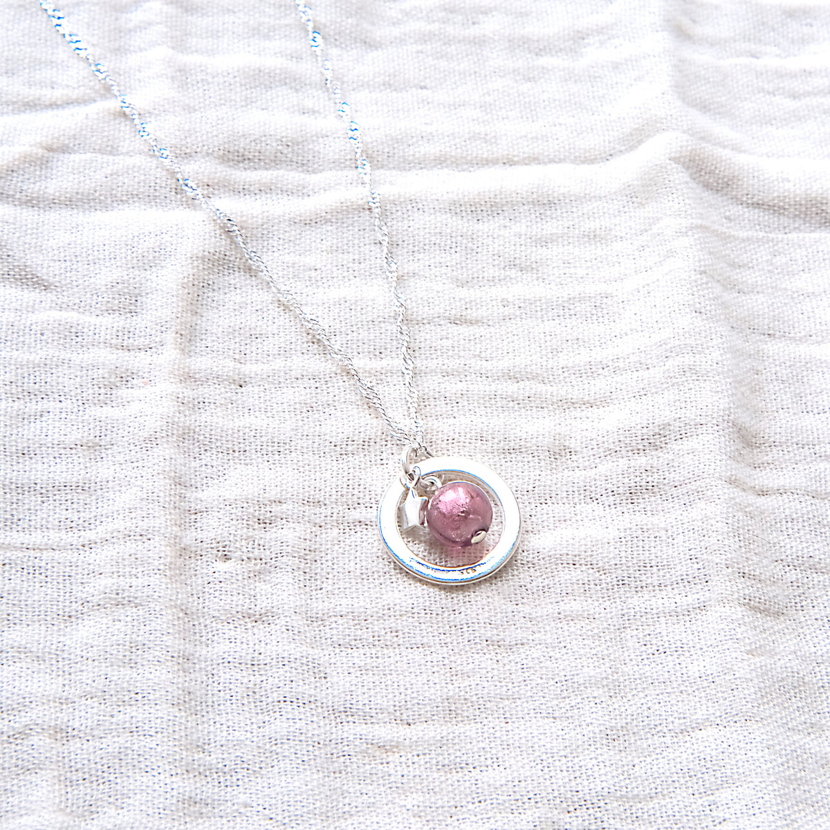 Harmony Necklace - Deep Aubergine/Sterling Silver