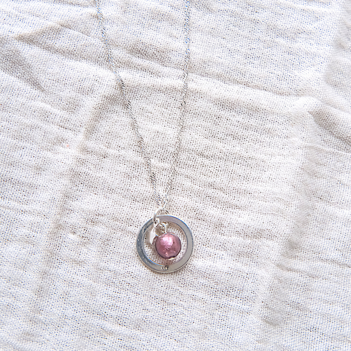 Harmony Necklace - Deep Aubergine/Sterling Silver