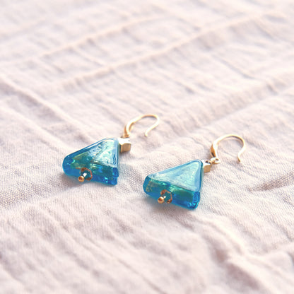 Christmas Tree Hook Earrings - Gold SSF