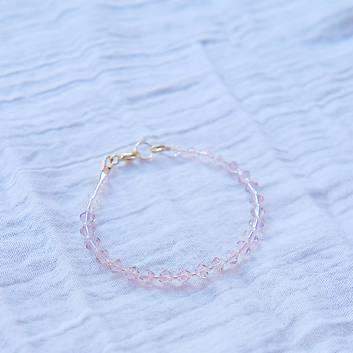 Pale Pink Swarovski Bracelet - Gold SSF