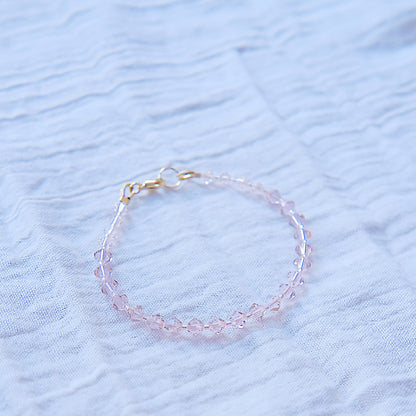 Pale Pink Swarovski Bracelet - Gold SSF