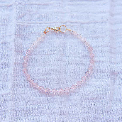 Pale Pink Swarovski Bracelet - Gold SSF
