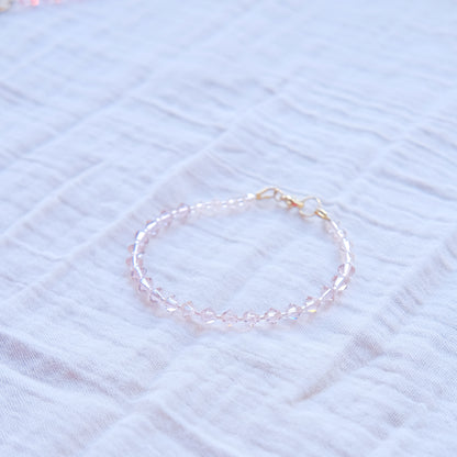 Pale Pink Swarovski Bracelet - Gold SSF