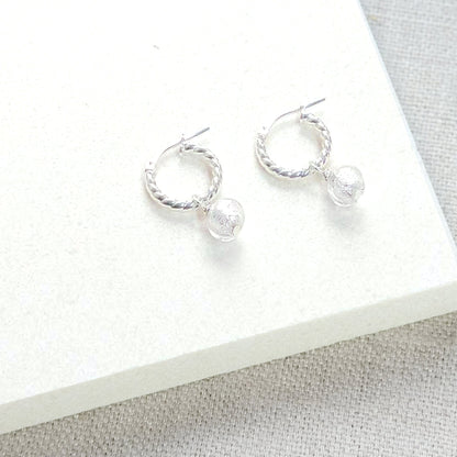 Rope Twist Hoops Earrings - Sterling Silver