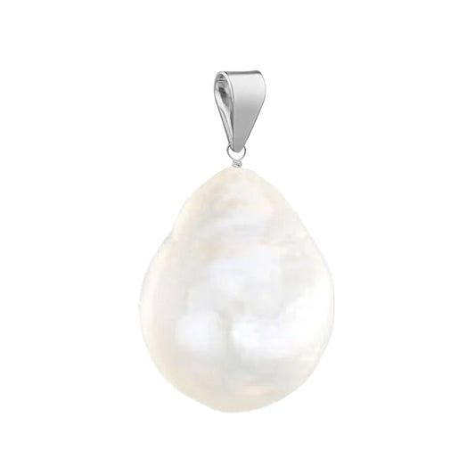 Freshwater Pearl Pendant 15mm Teardrop - Sterling Silver