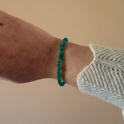 Green Gemstone Bracelet - Pale Blue/Green/Sterling Silver