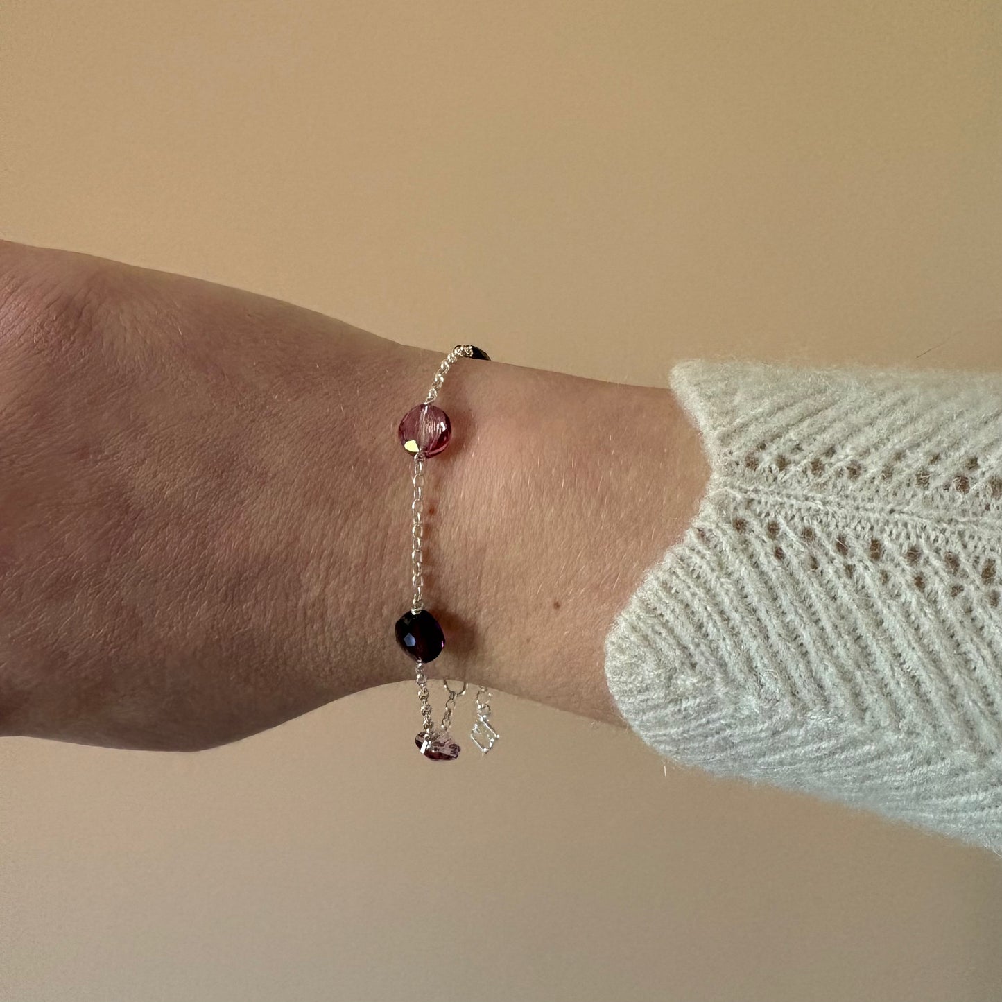 Purple Swarovski Crystal Bracelet - Sterling Silver