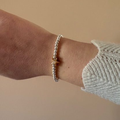 Star Bracelet - Sterling Silver and Gold Plate