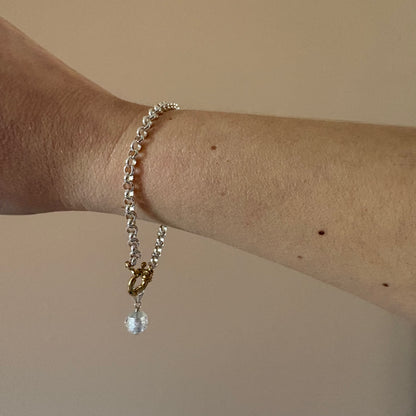 Chunky Clasp Bracelet - Sterling Silver and Gold Plated