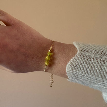 Lime Murano Glass Bracelet - Gold Plated