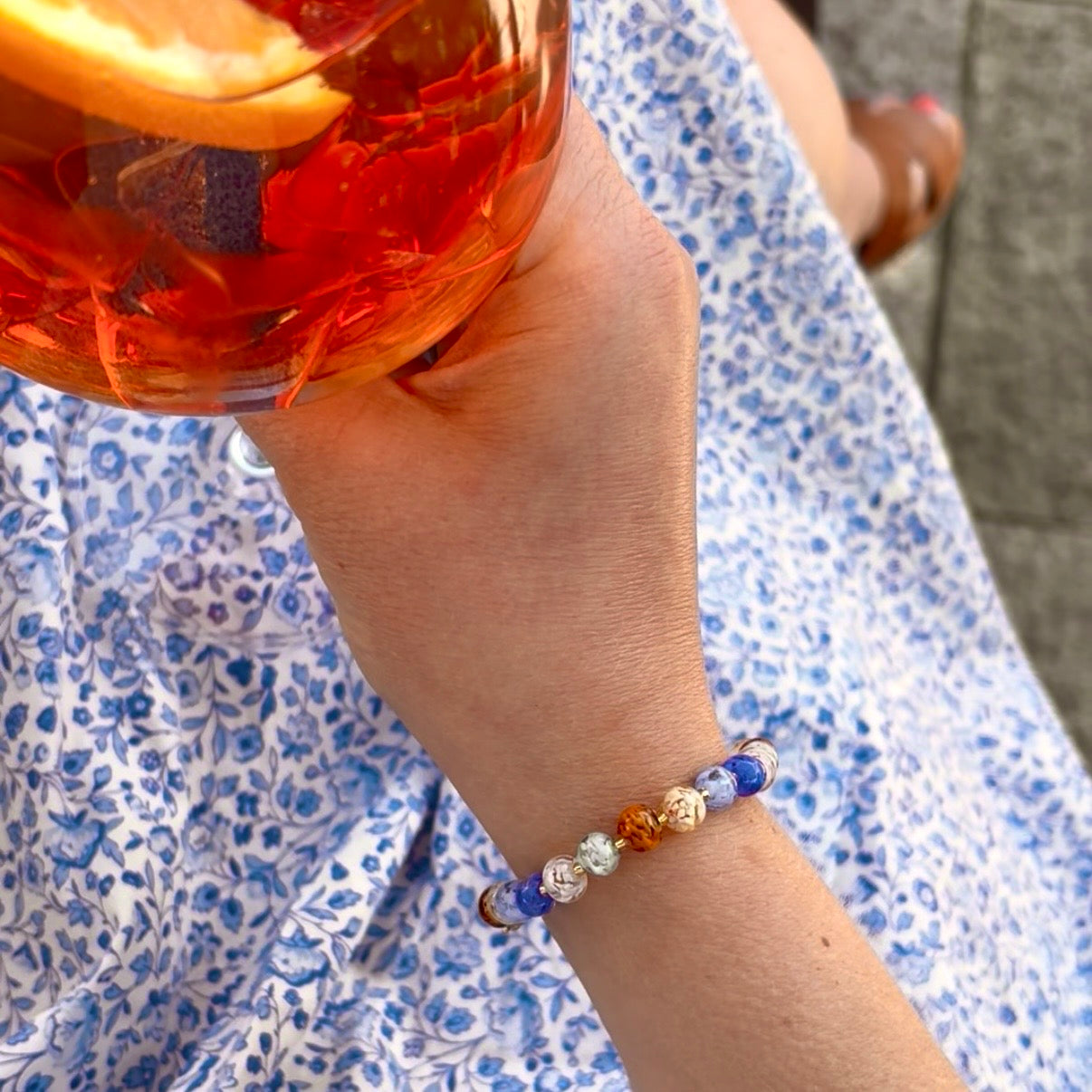 Sky Dancer Bracelet - Blue/Amber/Gold