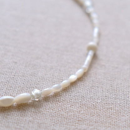 Mother Of Pearl Necklace 16 Inches - Sterling Silver