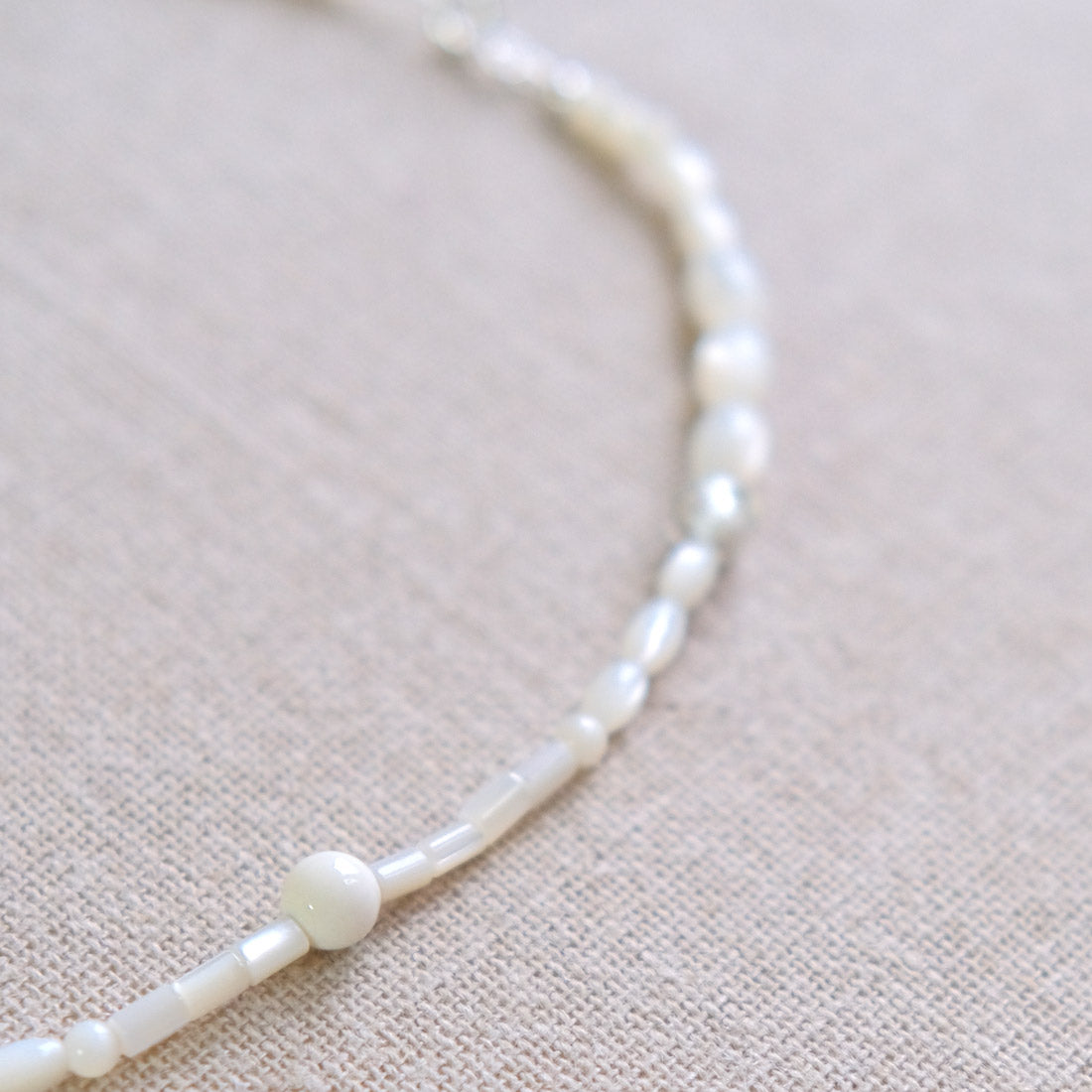 Mother Of Pearl Necklace 16 Inches - Sterling Silver