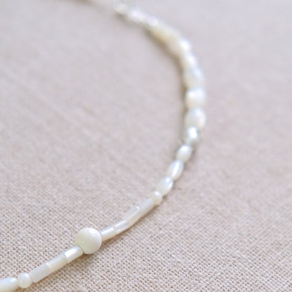 Mother Of Pearl Necklace 16 Inches - Sterling Silver