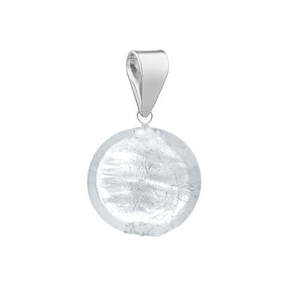 Murano Glass Pendant 10mm Coin - Sterling Silver